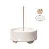 Stylish Ceramic Incense Burner with Metal Mesh, Katori Incense Stick Holder, Mini Cone Incense Set, Ideal for Buddhist Altars, Yoga, Reading, Pets, an