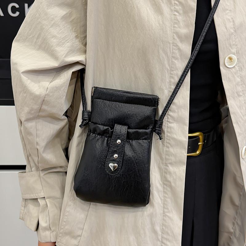 PU Handy-Tasche Damen Kleine Tasche Einfarbige Umhängetasche
