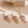 Diamond-encrusted zircon fan-shaped geometric necklace, personality temperament, collarbone necklace