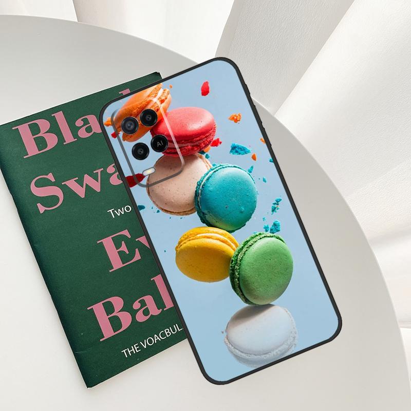

Macarons Cake Dessert Cute Case For Oppo A58 A78 A98 A15 A16 A17 A52 A72 A76 A96 A54 A74 A94 A57 A77 A54S A57S Cover OPPO A98 5G