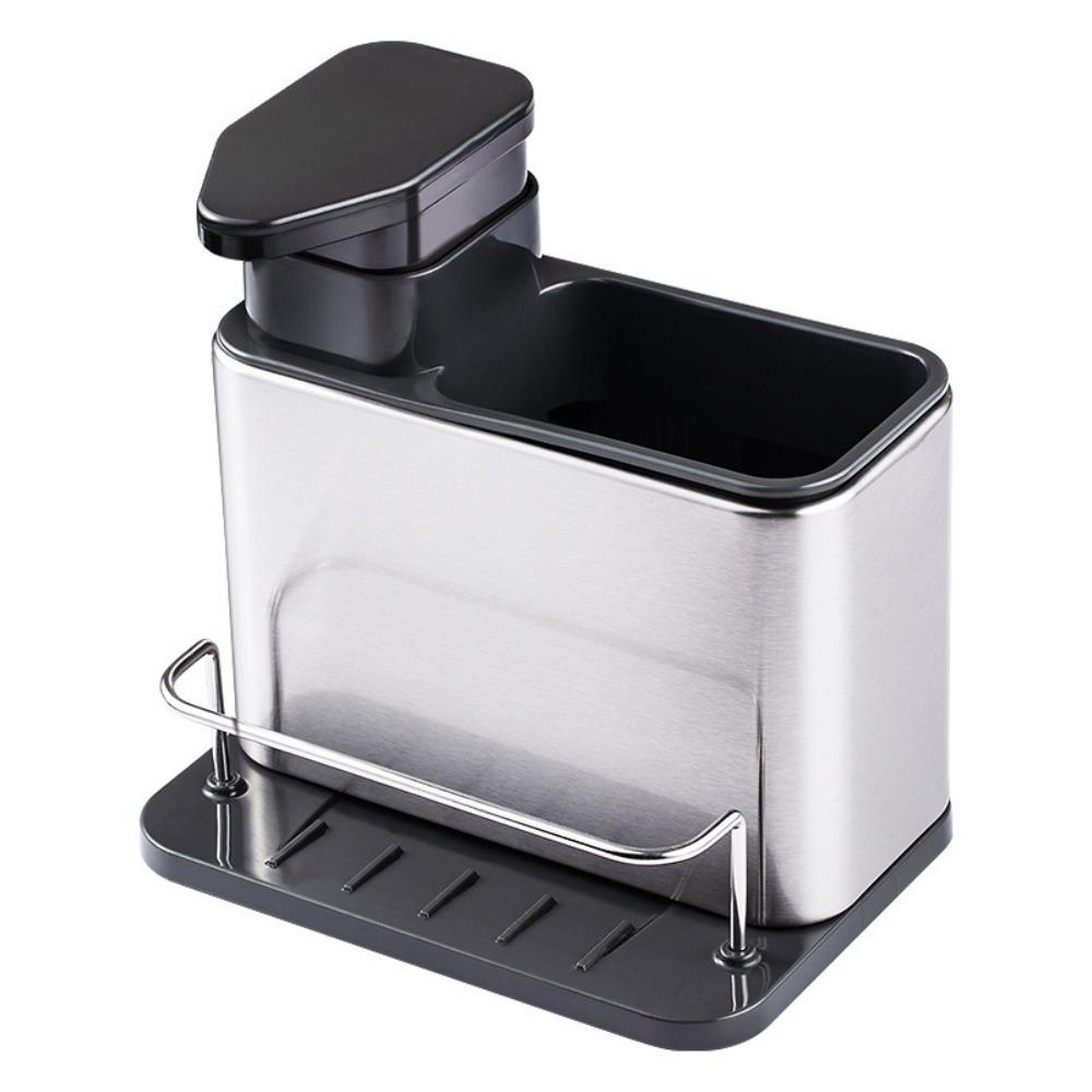 Stainless Steel Soap Dispenser 3-in-1 Faucet Storage Rack Practical Sink Organizer Tray  Home