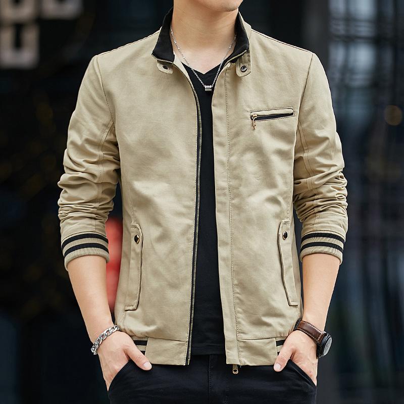 

Осенне-зимнее мужское пальто, тренд, облегающий крой, воротник-стойка, корейская версия моды, повседневный тренчкот для молодежи и взрослых 4XL