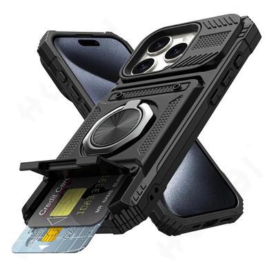 Pouzdro Pro iPhone 16 15 14 13 12 11 Pro Max XS XR 8 7 Plus Magnetický Otočný Kroužek Stojánek Odolné Ochrana Proti Pádu Peněženka