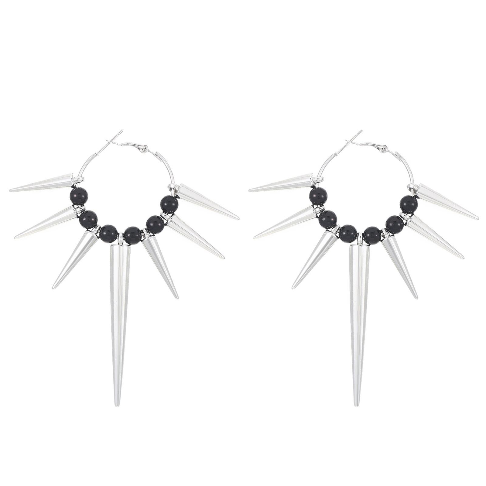 

Серьги-крючки из сплава в готическом стиле Звезда с четырьмя лучами/Шипы Заклепки Ушные пряжки Аксессуары для поклонников панк-моды 3