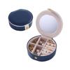 High-End Portable Leather Jewelry Box with Mirror - Travel Gift Storage