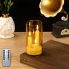3 in 1 Design Flameless Taper Candles Transparent Lampshade Decorative LED Electronic Candles Warm Light Romantic