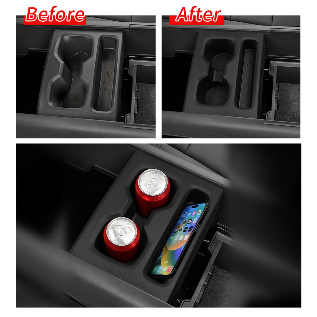 for Chevy Silverado EV 2025 2026 Central Console Water Cup Holder Car Interior Accessories Drinks Holder Storage TPE