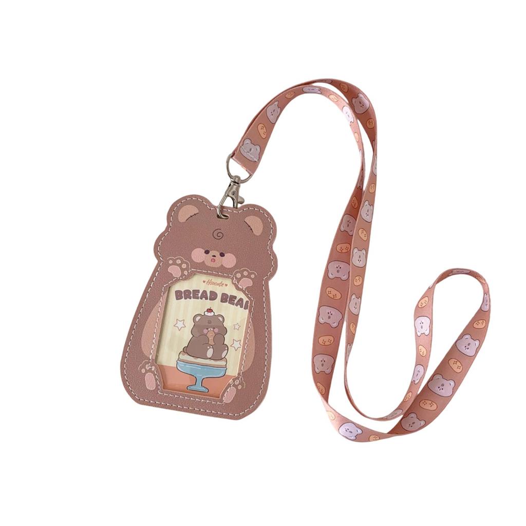 Shape Hollow Transparent Card Holder Girl's Neck Hanging Bus Card ID Card Holder Student Campus Card Holder