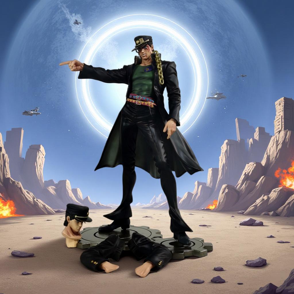 Anime Jojo'S Bizarre Adventure Jotaro Kujo Action Figures Pvc Static Statue Model Toy Figurine Desktop Collection Ornaments Gift