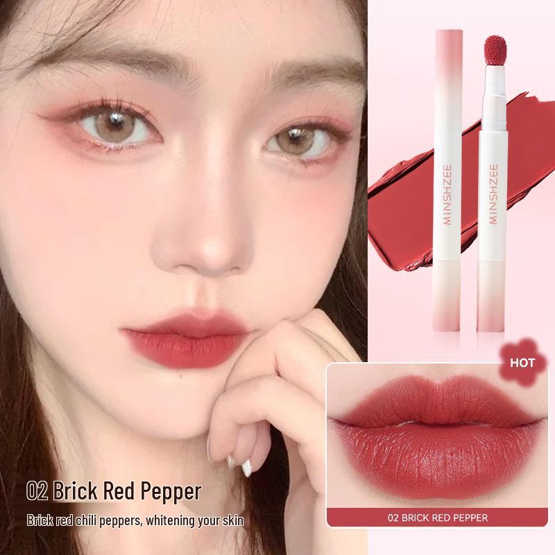 

MINSHZEE Ming Xizhi Matte Air Lip Glaze: Lightweight Lip Cream & Powder for Autumn and Winter Whitening.