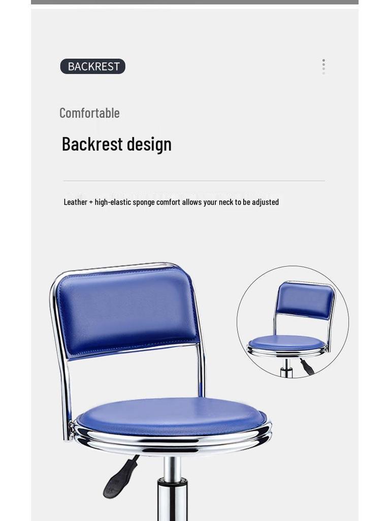 Swivel Beauty Bar Chair with Backrest and Lift Adjustment