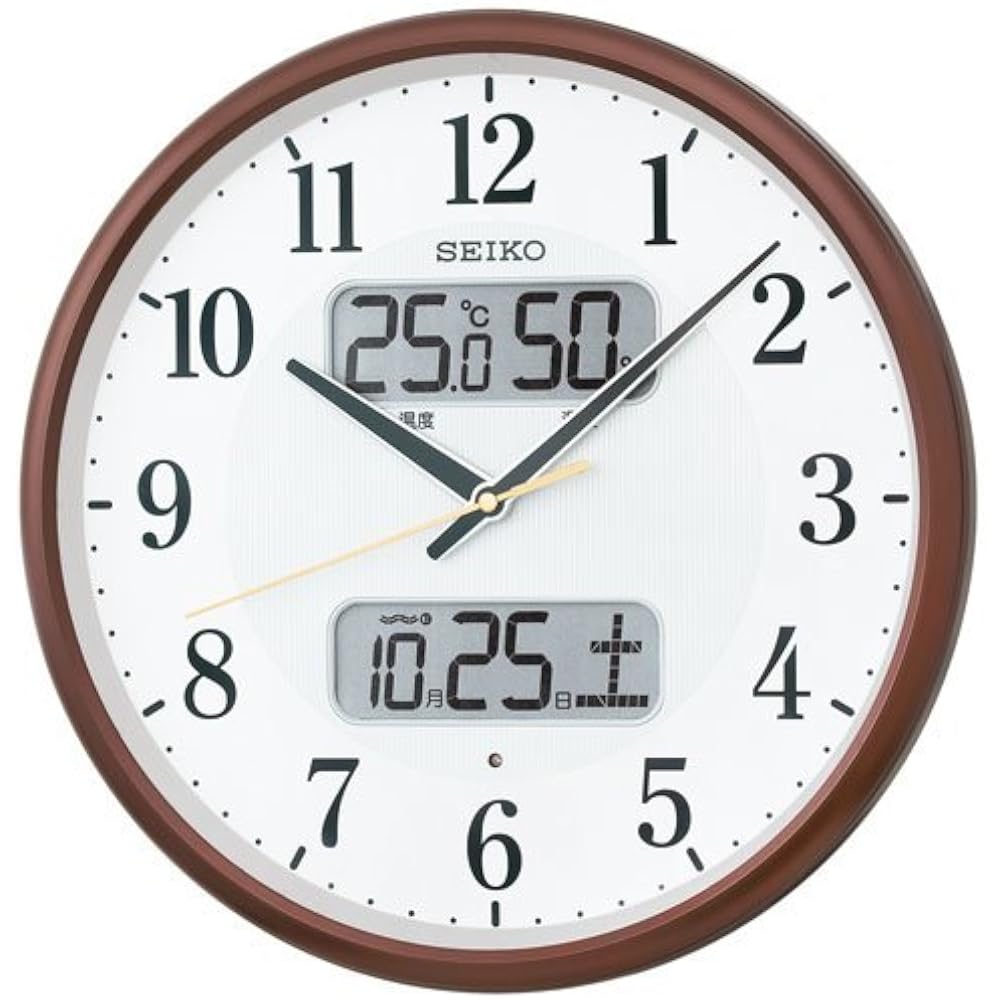 (Seiko Clock) SEIKO CLOCK KX383B Radio Controlled Wall Clock White Brown White Brown