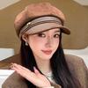 Autumn and Winter Hats Women's High-quality Retro British Style Octagonal Hats Versatile Plain Face Newsboy Hats
