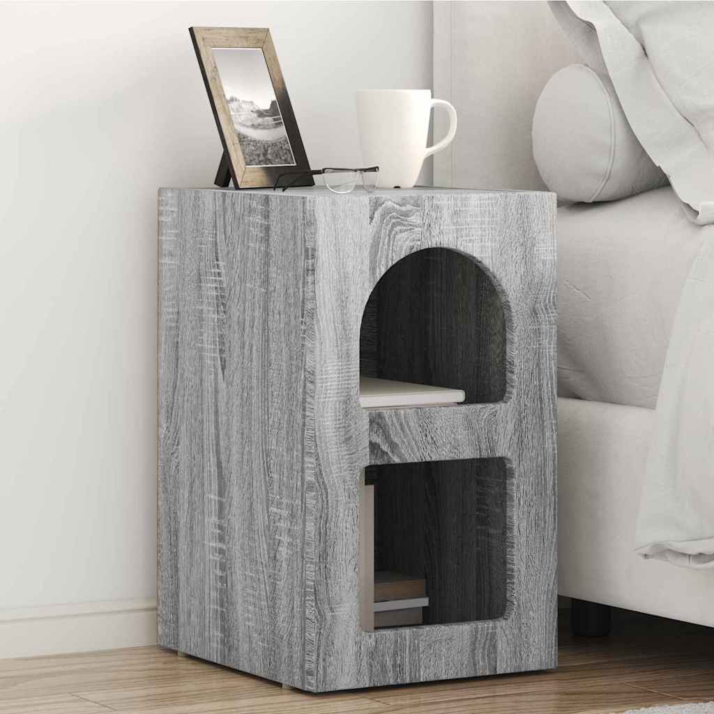 Nightstand Grey Sonoma 29.5 x 33.5 x 50 cm Engineered Wood