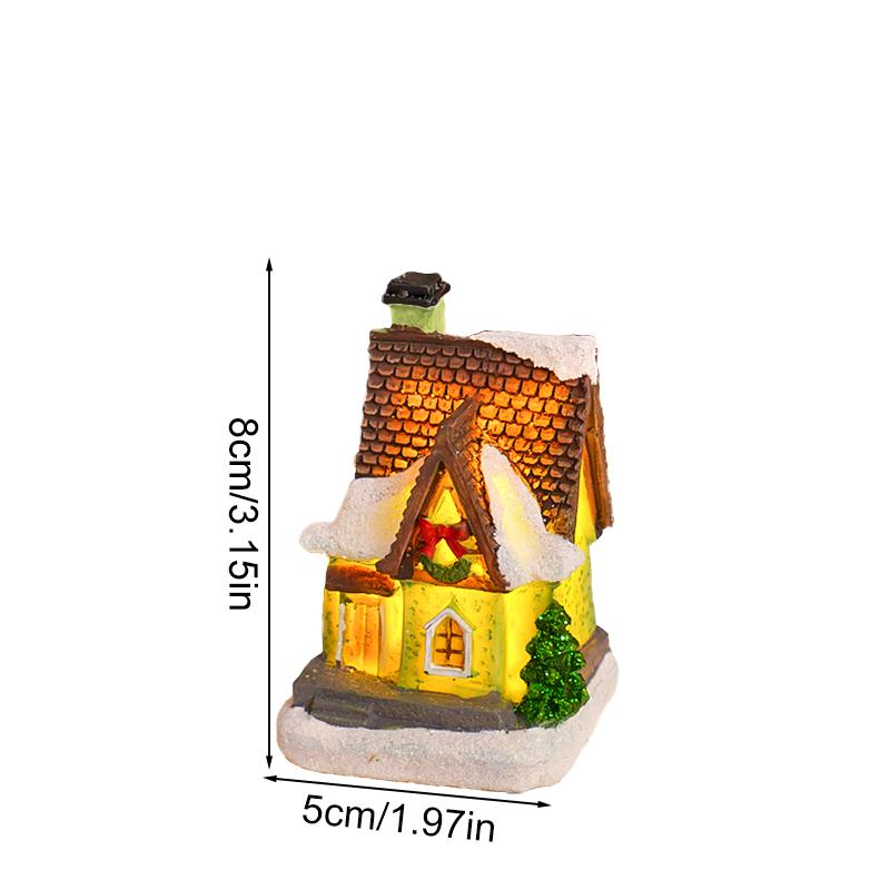 1 szt. Świecąca ozdoba domu Festiwal Ciepłe oświetlenie Dekoracja domu LED Pokrywa śnieżna Rękodzieło Figurka statuetka Boże Narodzenie Romantyczny