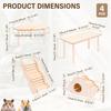 4 Pcs Hamster Platform Ladder Hideout Wood Playhouse Hamster Game Climbing Toy for Small Pet Hamster Rat Gerbil Chinchilla Mouse