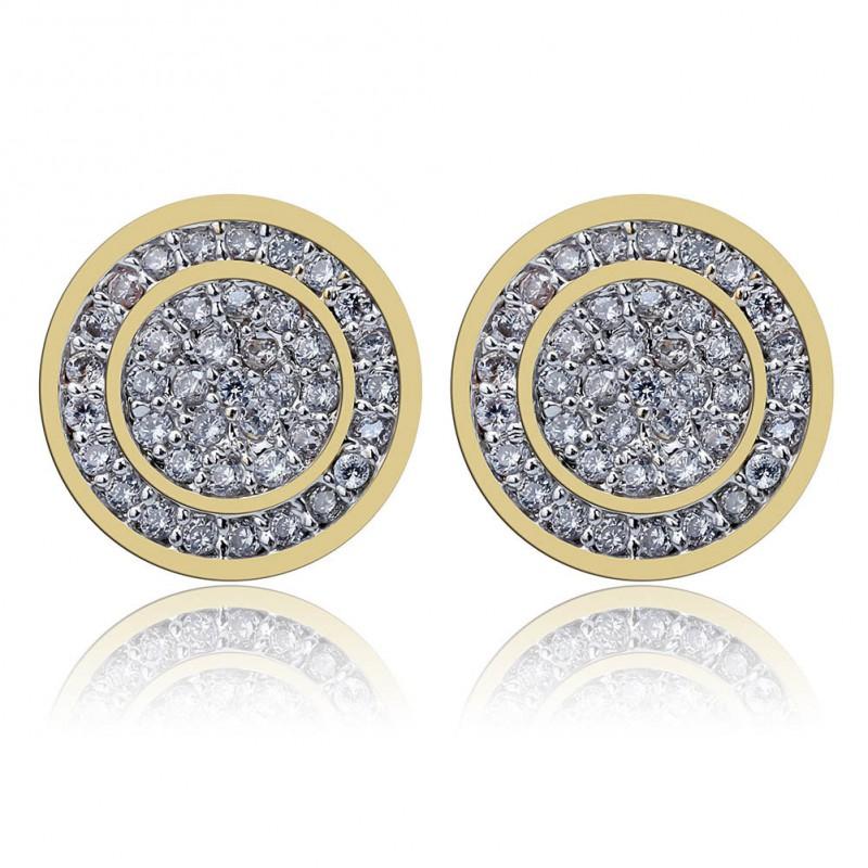 Cylindrical Mens Earrings Full Zircon Hip Hop Trendy Ear Jewelry
