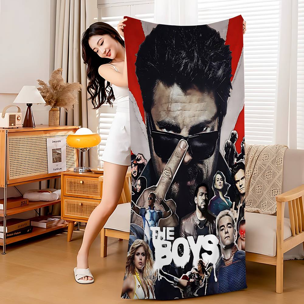 TV Series T-The Boys Anime Beach Swimming Towel Soft Absorbent Washcloth Children's Gifts For Kids Travel Camping Gym
