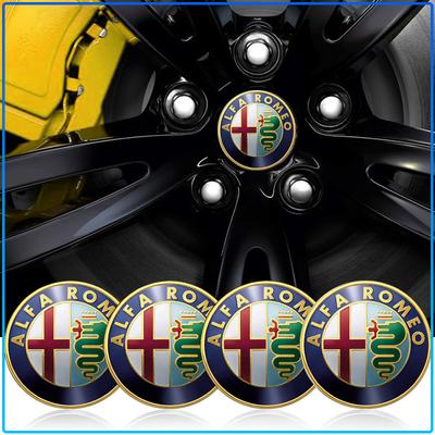 For 147 159 156 Giulietta Giulia Mito Spider Alpha Nheadrest 4PCS Auto Wheel Center Hub Tyre Vehicles Caps Cover Rim Sticker Badge