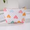 Multi-functional PU Leather Coin Purse Heart Patterns Zipper Closure Mini Wallet Small Makeup Bag Home Travel Lipstick Holder