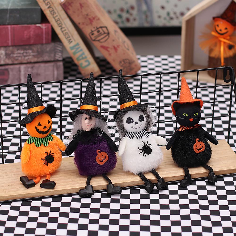 Plush Pumpkin Witch Doll Hanging Halloween Decor