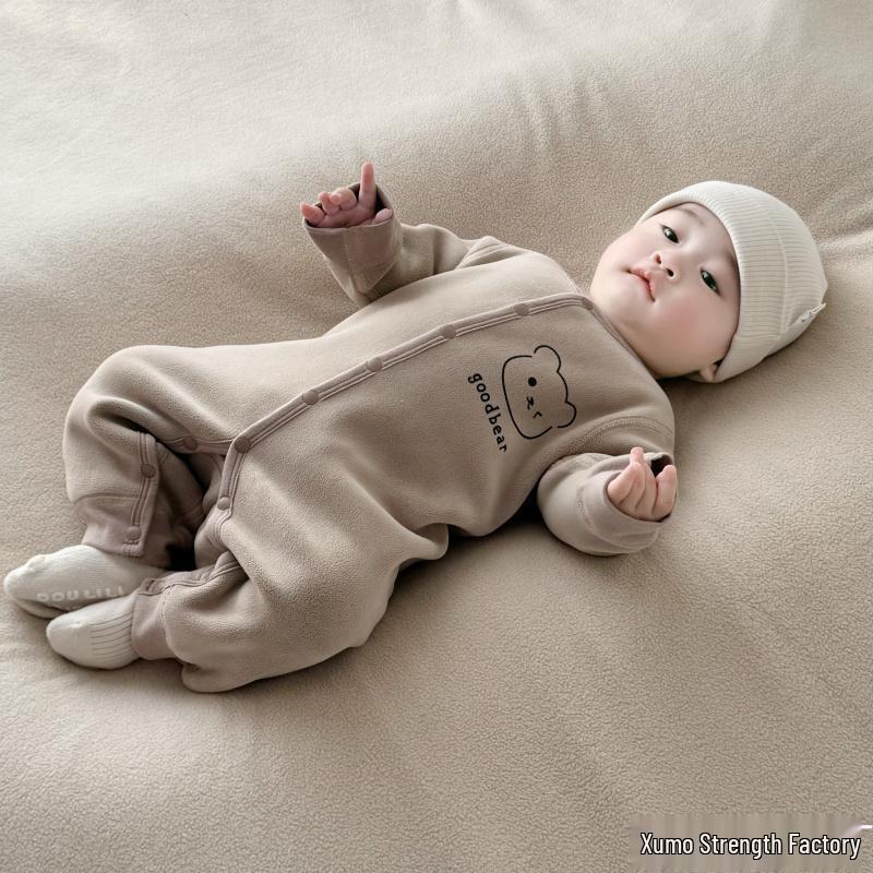 Baby Winter Thick Velvet Jumpsuit - Toddler Long Sleeve Outdoor Romper