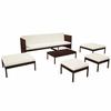 Salon de jardin - vidaXL - 6 pcs - Résine tressée - Marron - Résistant aux intempéries