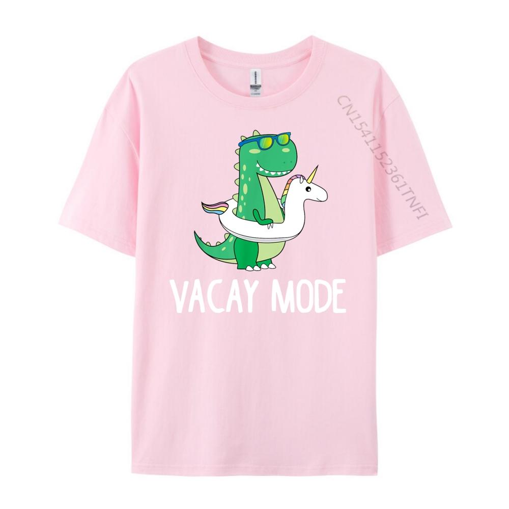 Vacay Mode Cute Dinosaur T Shirt Funny Family Vacation Gift Plus Size Men Clothing Casual Everyday Gifts For Men