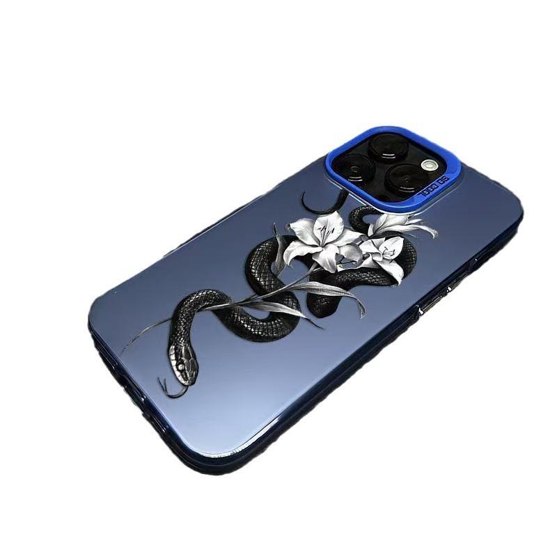 The New Black Snake Wrapping Flower Is Suitable for Iphone17 Mobile Phone Case Apple 15promax/14 Anti-drop 13pro16 Europe and America