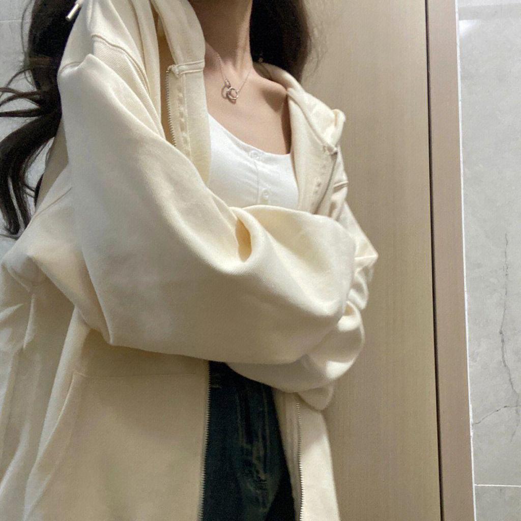 2023 Women's Oversized Hooded Cardigan Sweatshirt: Spring/Autumn & Winter-Ready Plush Velvet