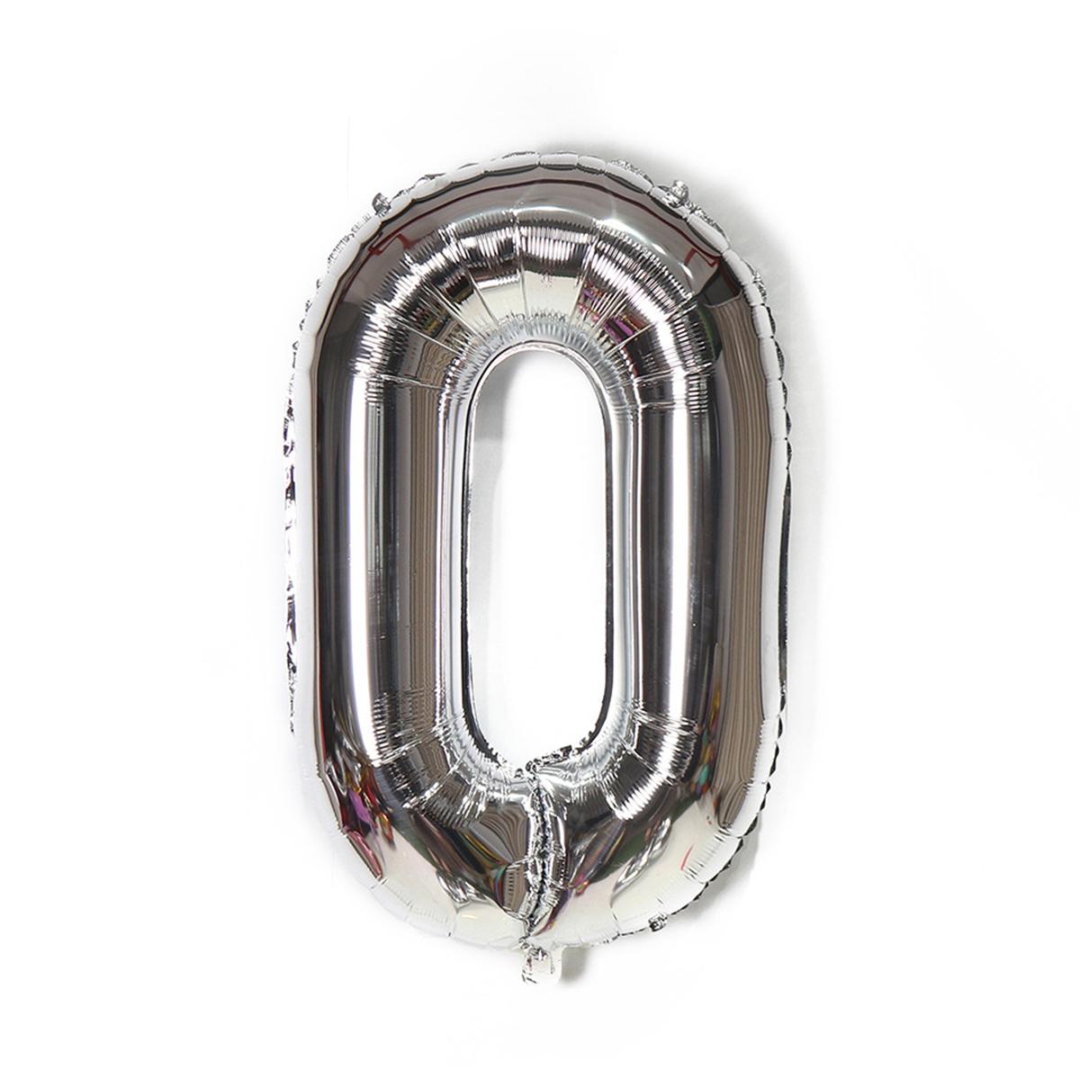 

1 шт./упак., 16-дюймовая высококачественная серебристая алюминиевая пленка, цифровой воздушный шар, воздушный шар для вечеринки, дня рождения, декорации, принадлежности для воздушных шаров 0 серебряный
