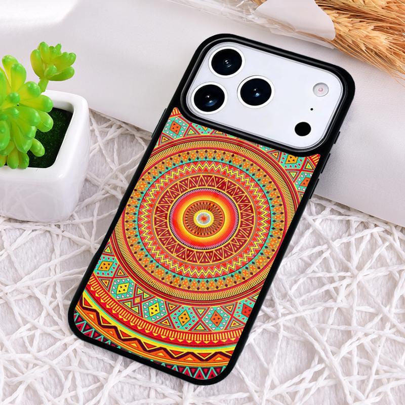 Bohemian Tie Dye Hippie Mandala Phone Case for iPhone 17 Air 16 15 11 12 14 13 Pro Max Shockproof Cover