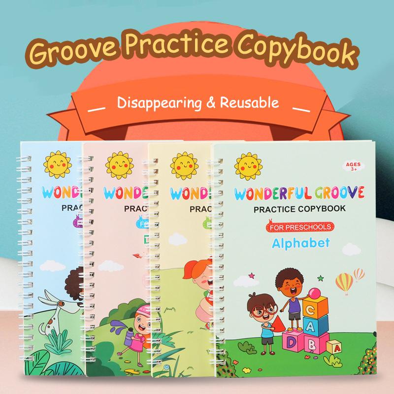 Preschool Grooved Handwriting Practice Book, Reusable Grooved Writing Books,Handwriting Book Practice For Kids