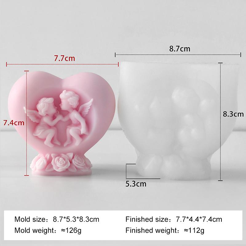 

3D Love Little Angel Silicone Candle Mold DIY Valentine s Day Aroma Gypsum Resin Decoration Molds Soap Candle Making Supplies