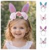 Floral Decoration Rabbit Ears Headbands Non-slip Cosplay Headbands Bunny Ears Hair Hoop  Children