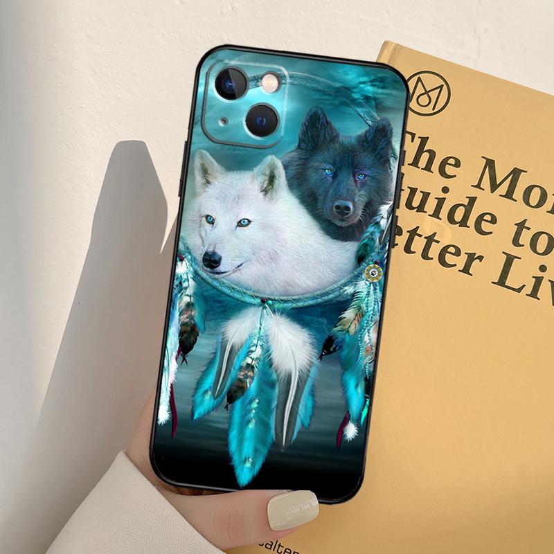 Dream Catcher Feather Wolf Phone Case For iPhone 17 16 14 13 12 11 15 Pro Max mini XR 16e 15 16 Plus 17 Air Full Cover