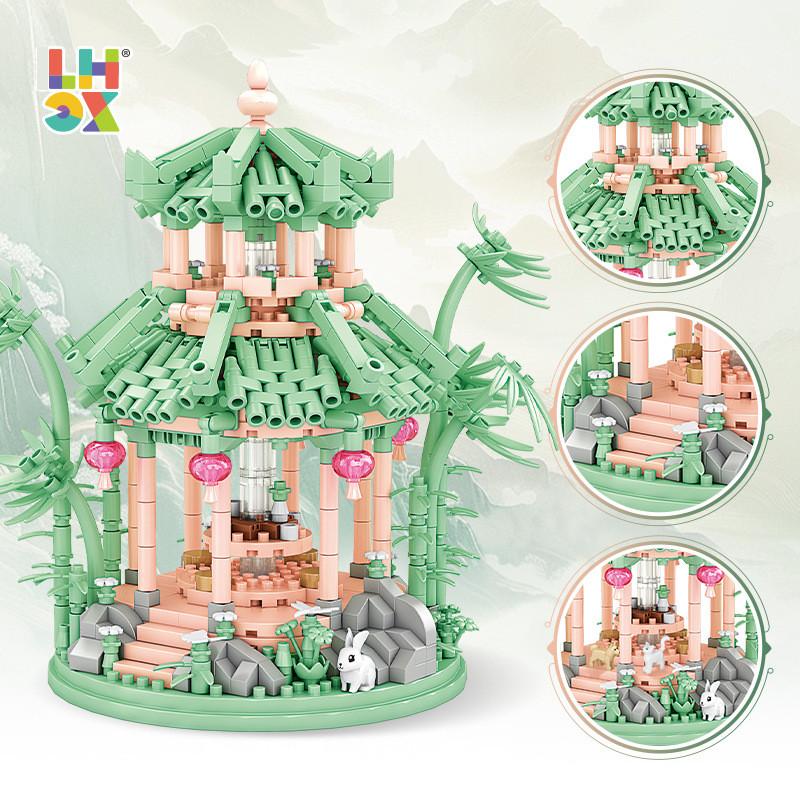 Mile Ten Long Pavilion Building Blocks Diy Model Toy For Artistic Home Display