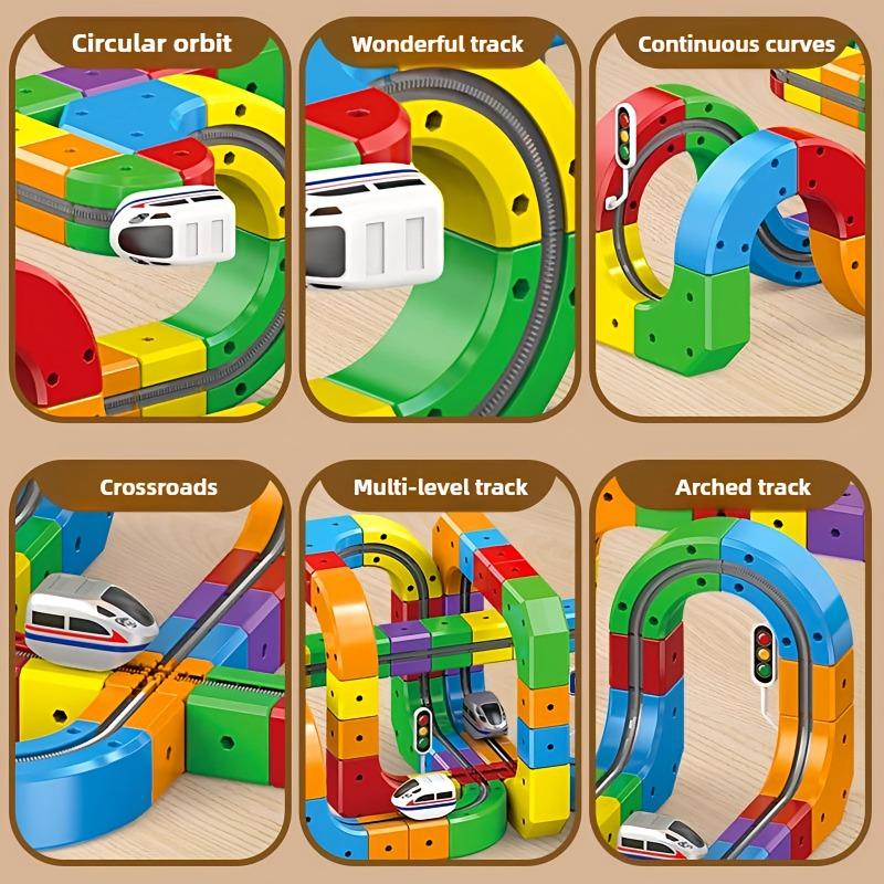 Children Magic Track Train Fun Electric Assembled Building Blocks Magnetic Rail Car Diy Educational Toy For Kid Christmas Gifts