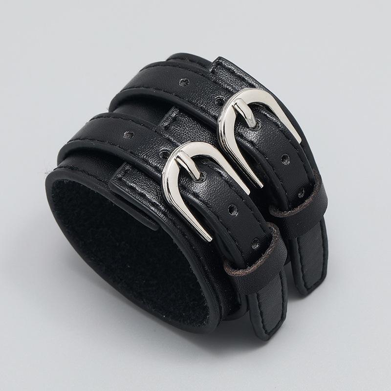 Vintage Irregular Men Genuine Leather Bracelets Wide Brown Cuff Wrap Bracelets;Bangles Punk Wristband Women Men Jewelry
