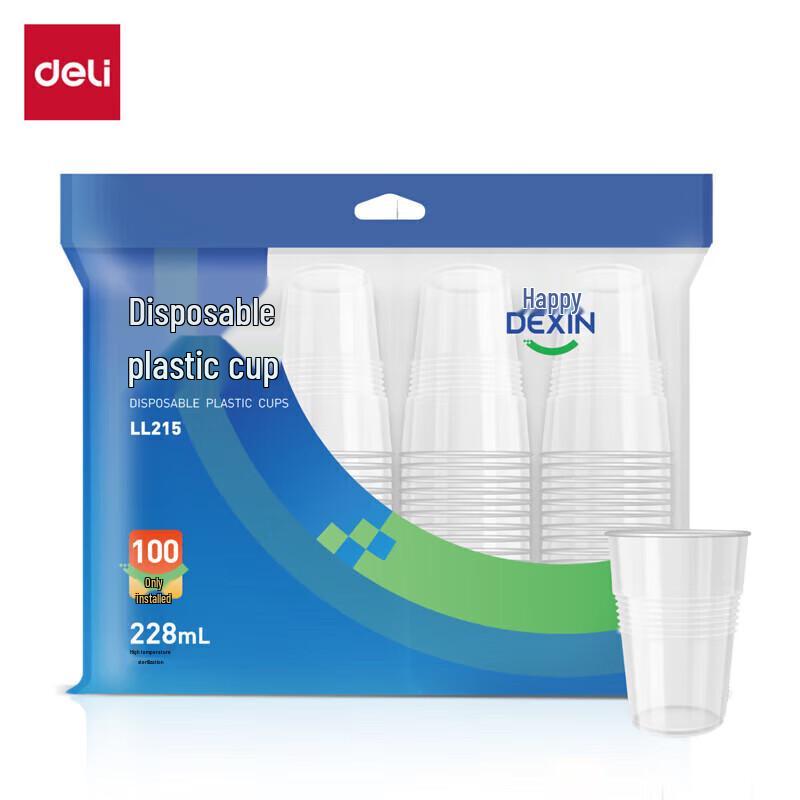 

Deli LL215 Disposable Transparent Plastic Cups