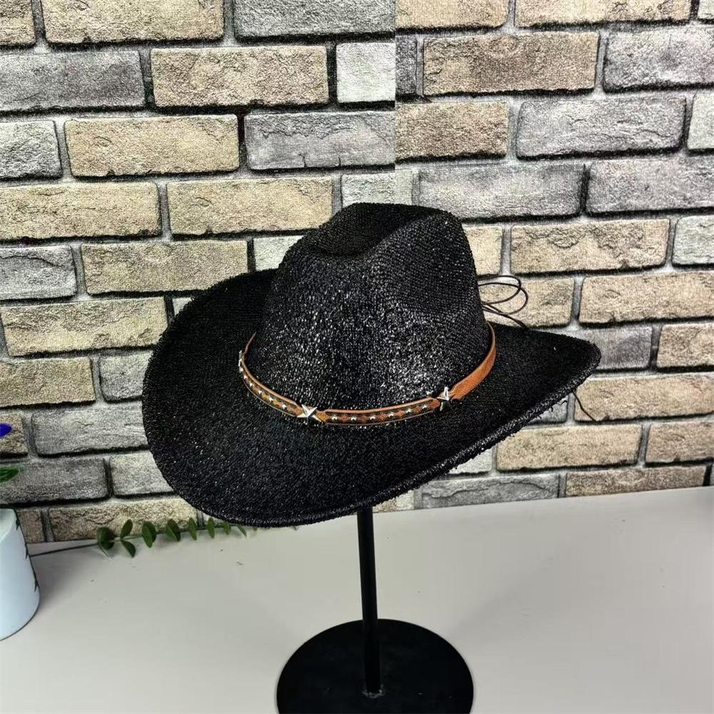 European and American Knight Hats Western Cowboy Stage Performance Retro Gentleman's Hat Party Performance Jazz Hat Upturned Cowboy Hat