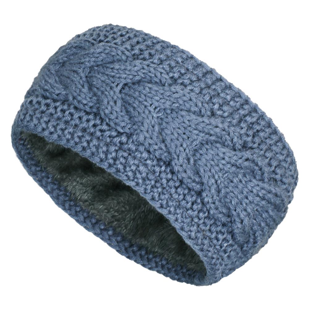 European & American Winter Plush Knit Sports Headband: Lined for Cold Protection Hair Accessory