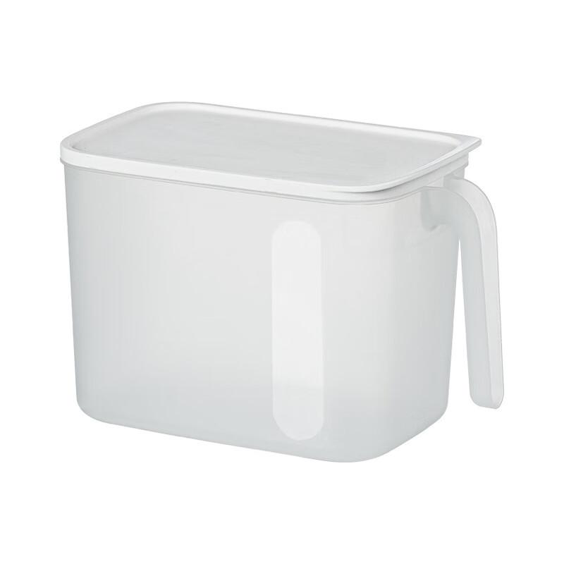 

ZISIZ Frosted Transparent Refrigerator Storage Box with Lid and Handle