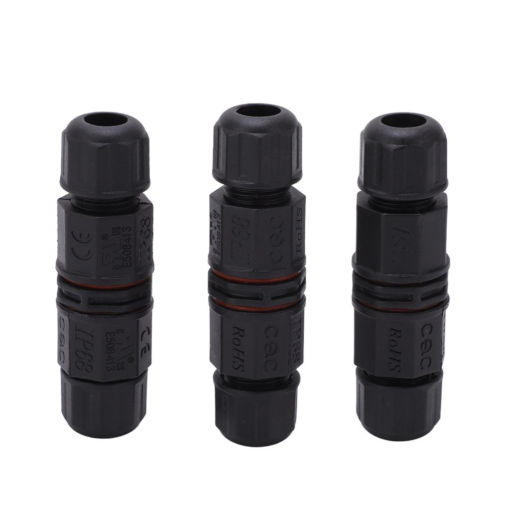 3Pcs Waterproof Cable Connector 4 Pin Straight Through IP68 Waterproof Connector for Fountains LED Outdoor Light
