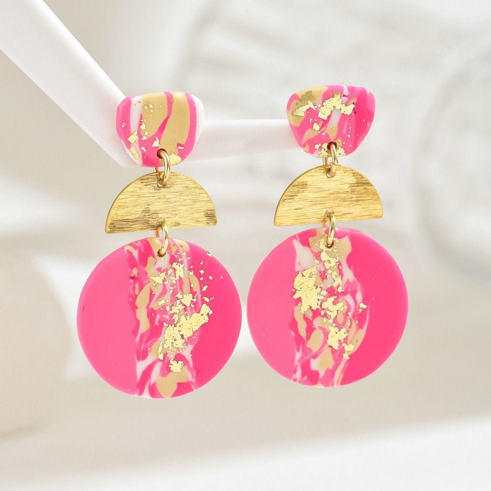 Copper Acrylic Stud Earrings Geometric Exaggerate Earrings Women Elegant Beach Earrings  Gifts