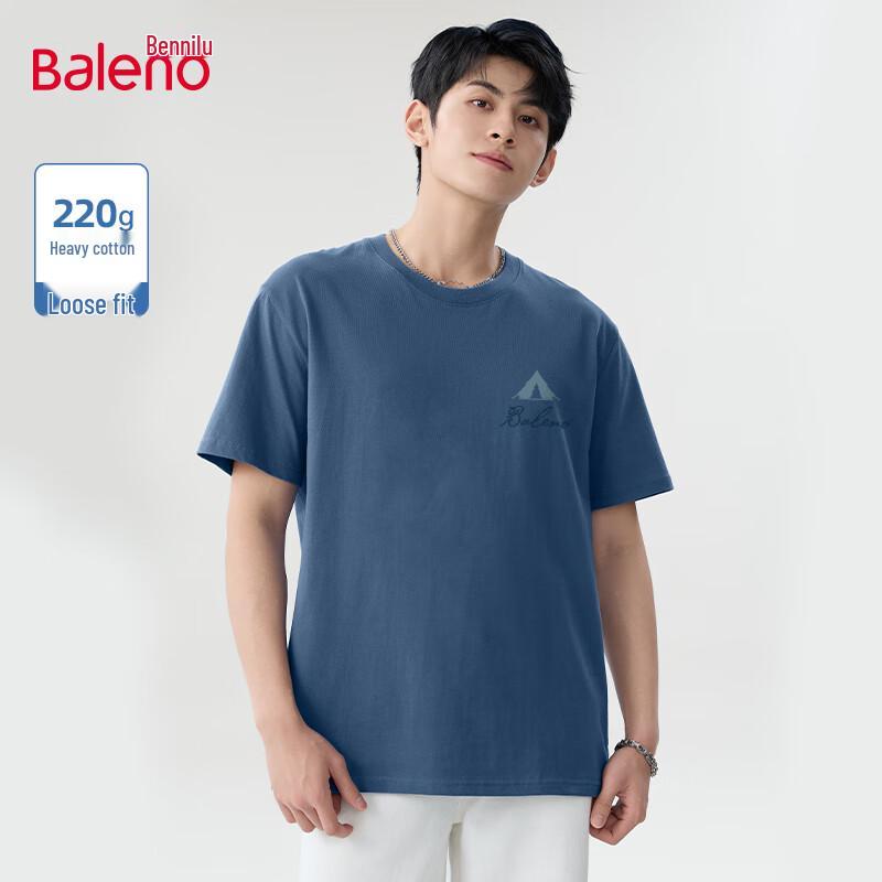 

Baleno Men s Heavyweight Cotton Letter Print Round Neck T-Shirt 3XL