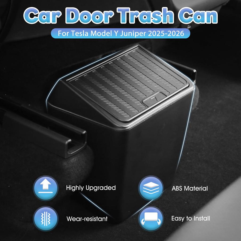 Shademax Rear Trash Can For Tesla Model Y Juniper 2026 2025 Center Console Organizer Backseat Storage Box Underseat Storage Tray Garbage Can Bin For