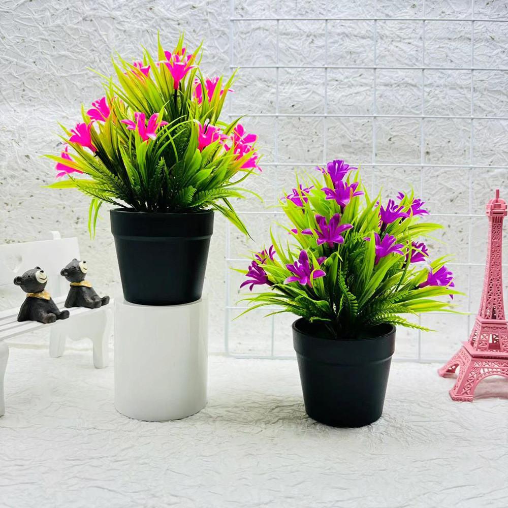 30cm Artificial Orchid Green Plant Plastic Pot For Hotel Window Showcase Decor