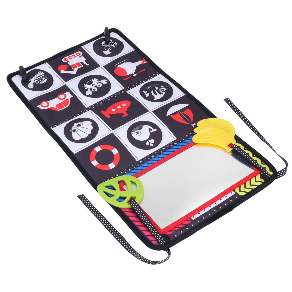 Baby Crinkle Cloth Books High Contrast Baby Soft Books with Tummy Time Mirror for Toddler Infant