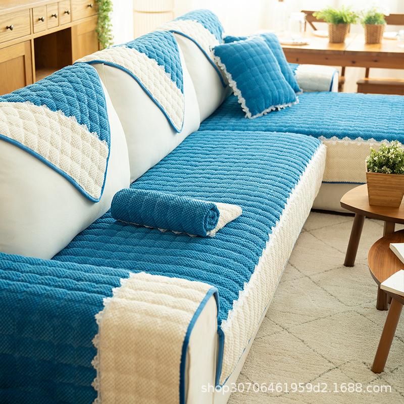 Sofa Cushion Universal In All Seasons, Thickened Seat Cushion, Simple Modern Leather Sofa Cover All-Inclusive Universal Cover Cloth Towel